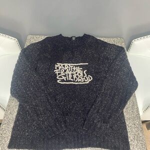 Vtg 90s MARITHÉ + FRANCOIS GIRBAUD Mens Gray 3D Graffiti Sweater XXL Grunge